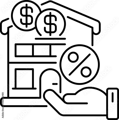 mortgage loan illustration on a white background     