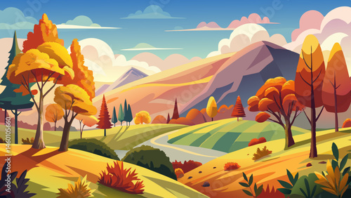 mountainous rural landscape in spring. alps ukraine. trees and agricultural fields on hills rolling in to the distant valley. ridge beneath a overcast sky in dappled light. countryside