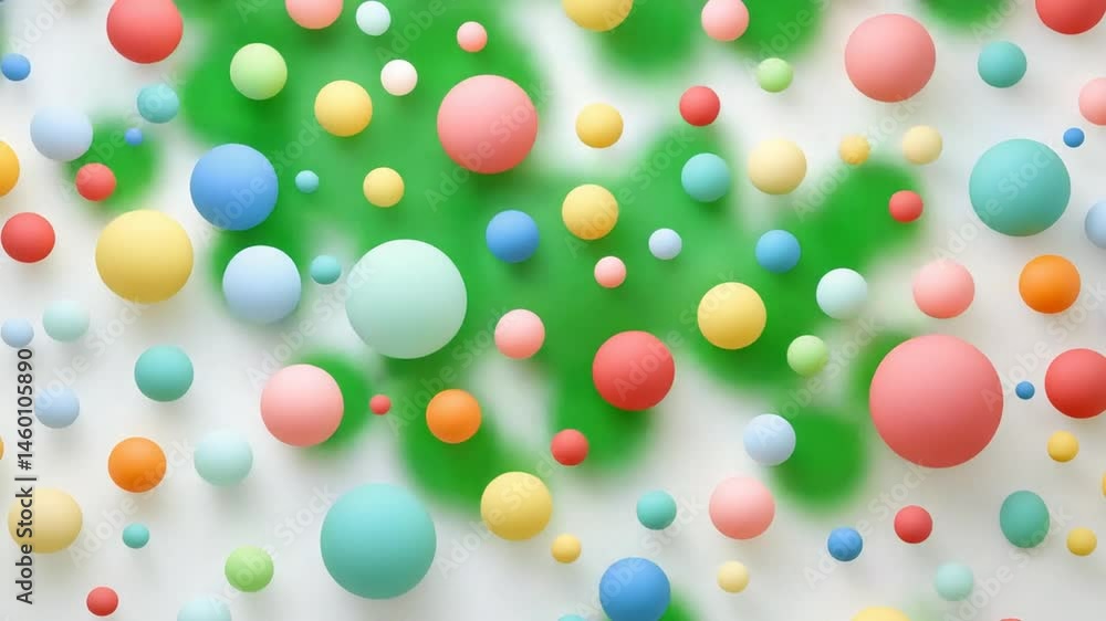Colorful Abstract Sphere Composition: A Playful Pattern of Pastel Spheres on a White Background Colorful Abstract Sphere Composition: A Playful Pattern of Pastel Spheres on a White Background