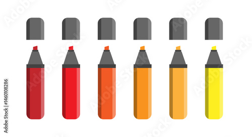 Colorful marker pens set. Highlighter pencil for school or kids