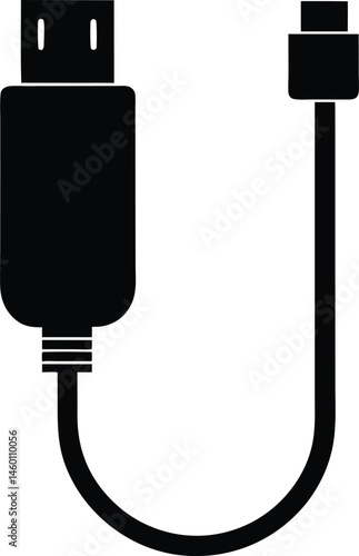 usb cable on white background