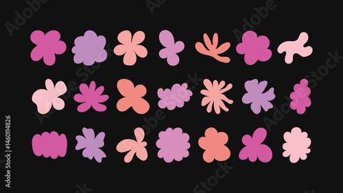 Editable vector collection of minimal hand drawn stars, florals, badges and shapes — perfect for branding projects, packaging, prints and online use.