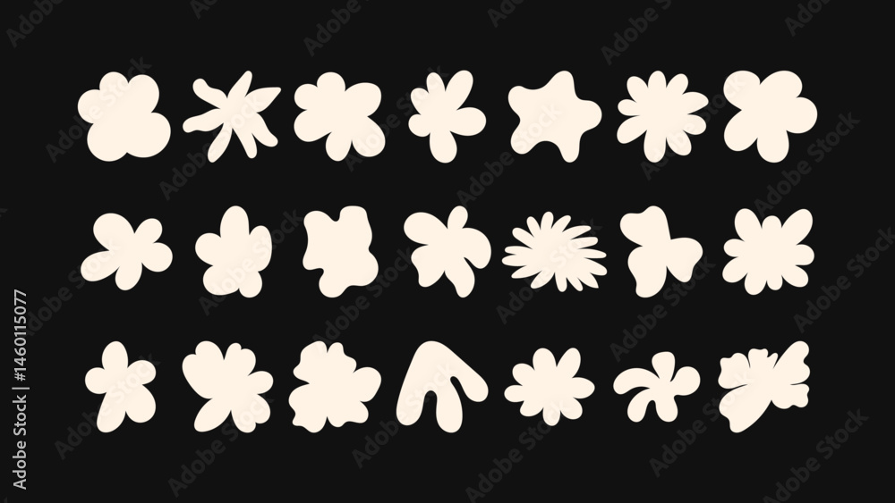 Versatile vector set of hand drawn abstract symbols- stars, florals, badges and figures — perfect for branding kits, product packaging and social media. Versatile vector set of hand drawn abstract symbols- stars, florals, badges and figures — perfect for branding kits, product packaging and social media.
