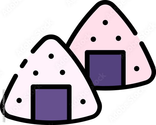 onigiri illustration on a white background     
