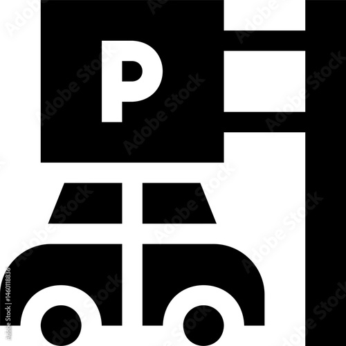 parking lot illustration on a white background     
