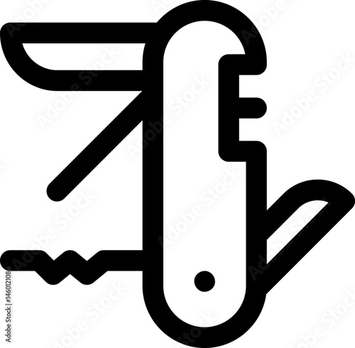 pocket knife illustration on a white background    