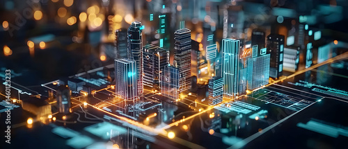 Wallpaper Mural Digital Futuristic Cityscape Night View Torontodigital.ca