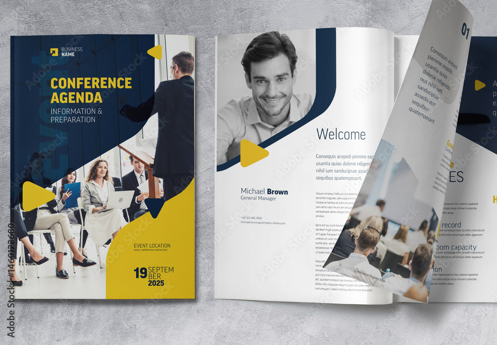 Conference Agenda Program Template Stock Template | Adobe Stock