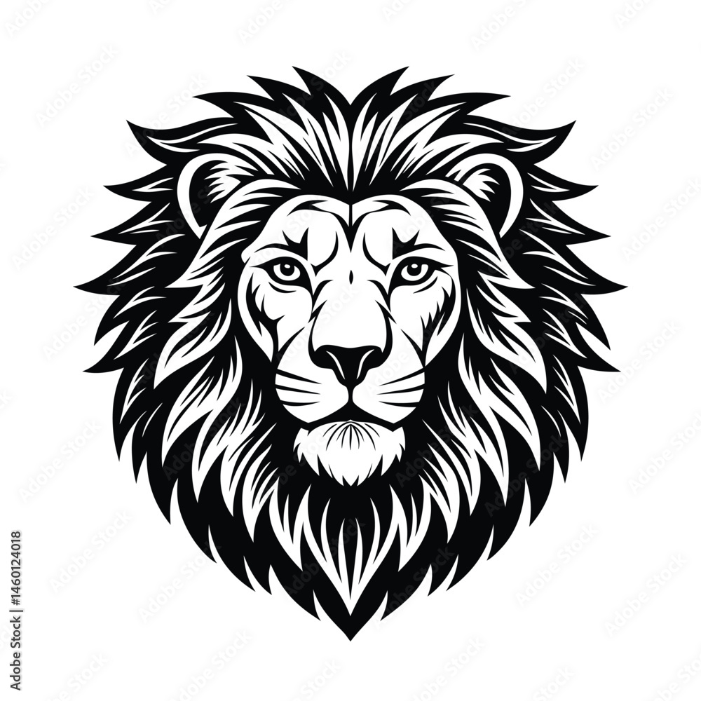 Fototapeta premium a clean minimal lion illustration vector art silhouette