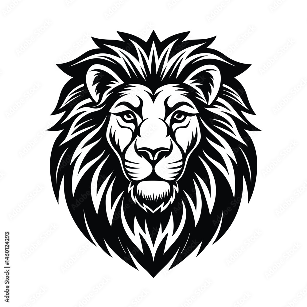 Fototapeta premium a clean minimal lion illustration vector art silhouette