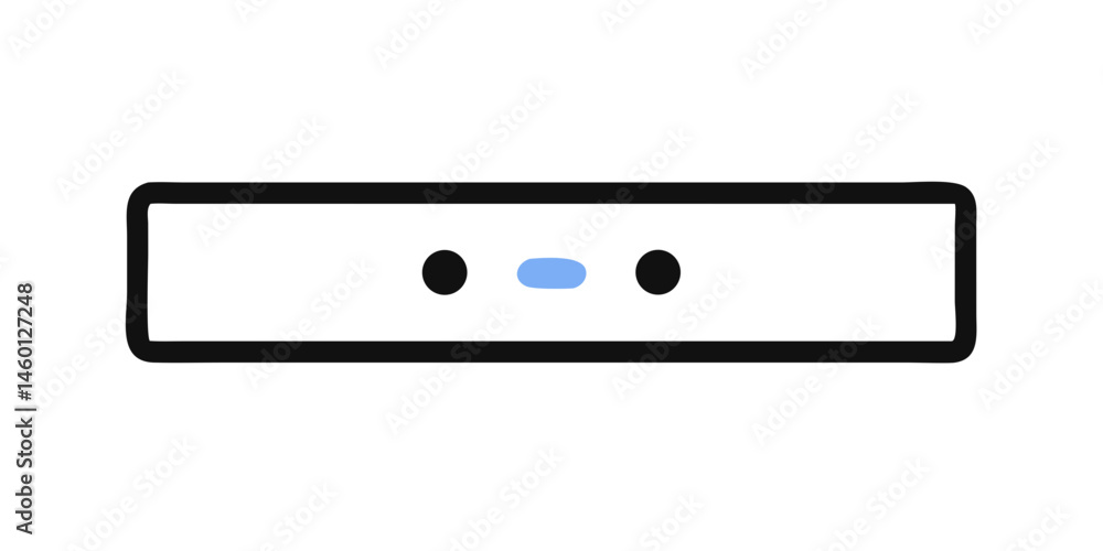 Black rounded rectangle with three centered dots Black rounded rectangle with three centered dots