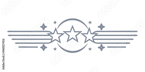 Star icon with wings and radiating spark lines