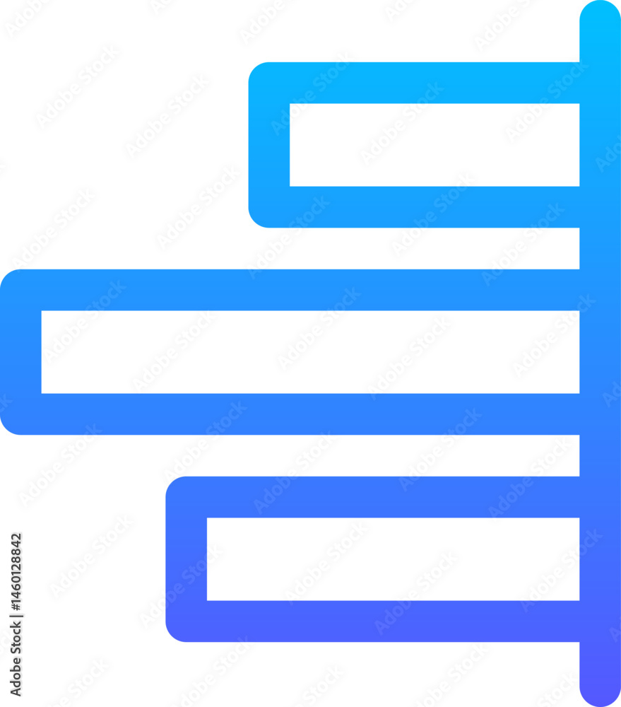 right alignment illustration on a white background right alignment illustration on a white background
