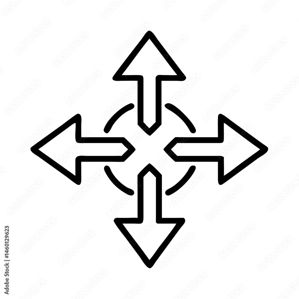 Direction arrows symbol representing movement and choices Direction arrows symbol representing movement and choices