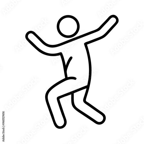 Person dancing joyfully in a stylized illustration  