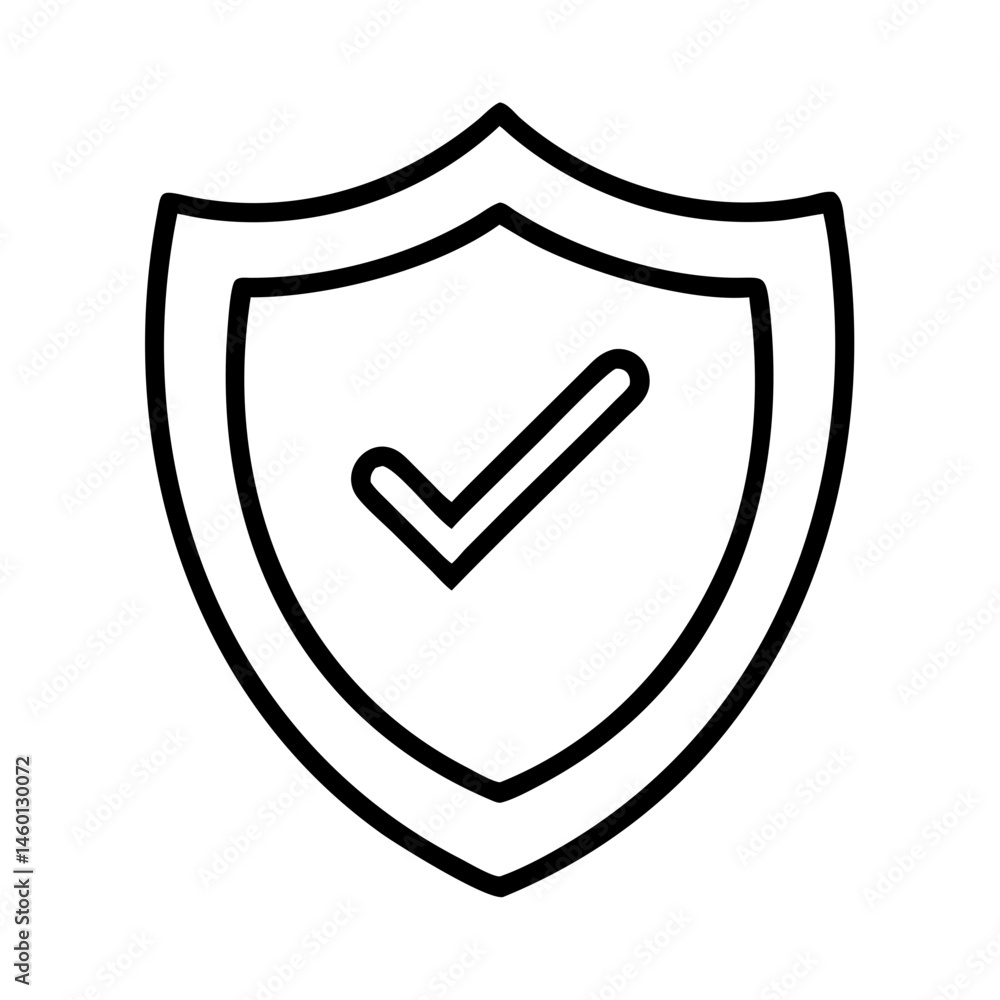 Shield icon with checkmark representing security and protection Shield icon with checkmark representing security and protection