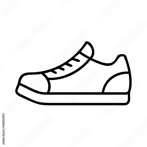 Outline of a sneaker shoe in minimalist style  
