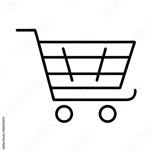 Shopping Cart Outline Icon in Minimalist Style  