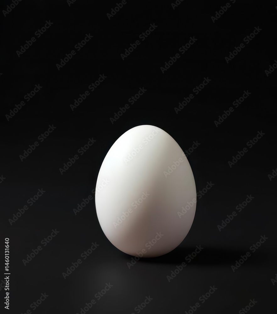 A pristine white egg starkly contrasts against a deep black backdrop, monochrome, egg, isolated A pristine white egg starkly contrasts against a deep black backdrop, monochrome, egg, isolated