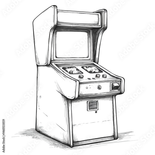 2D flat Arcade Machine vector illustration, isolated on a white background.