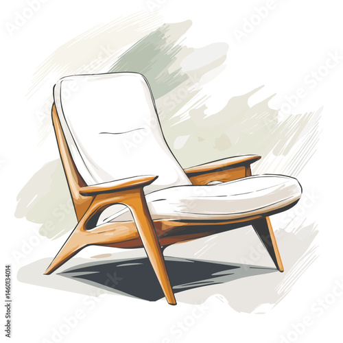 2D flat vector illustration of Armchair, isolated on a white background.
