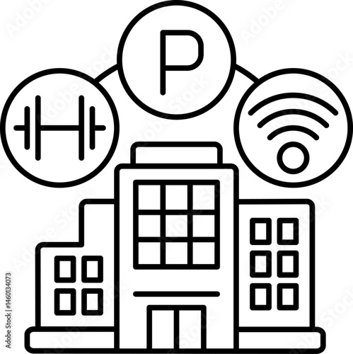 amenities illustration on a white background     