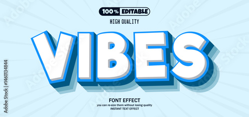 Vibes text effect. Editable text effect