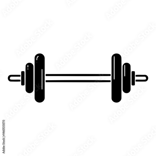 Weightlifting Barbell in Minimalist Style  