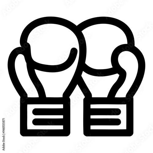 Boxing gloves icon in minimalist style on white background  