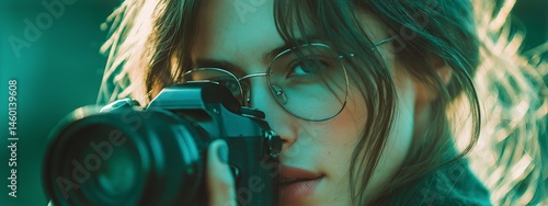 Person Capturing Moment With Camera in Outdoor Setting During Golden Hour