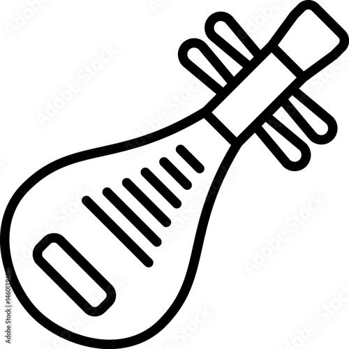 biwa illustration on a white background     