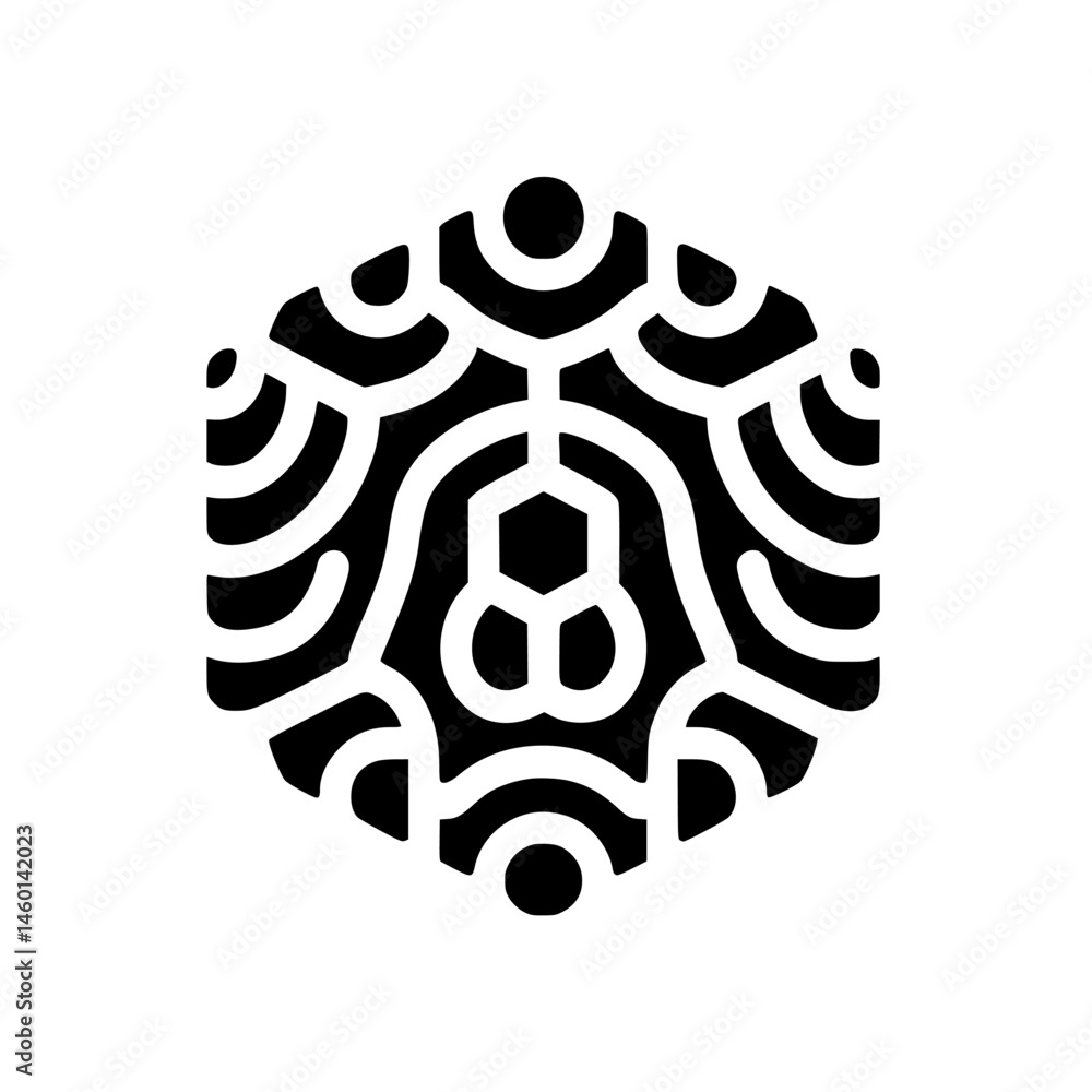 Obraz premium Geometric Lion Logo Design, Black and White, Minimalist, Branding