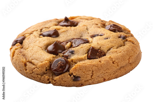 Chocolate chip cookie, isolated on transparent background - generated by ai