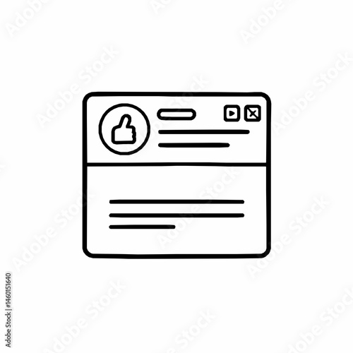 Hand drawn social media post like button icon template