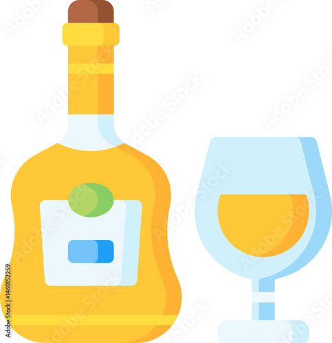 cognac illustration on a white background     