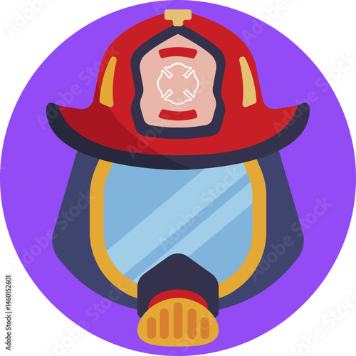 A durable helmet that offers head protection against impact and extreme temperatures during firefighting activities.