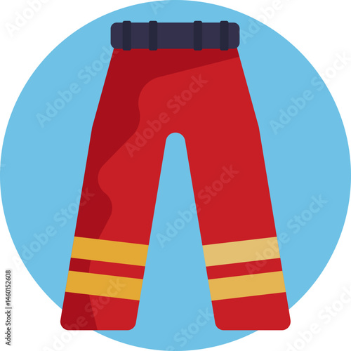 Protective pants worn by firefighters to shield against heat and flames.