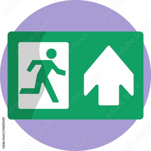 A symbol indicating the upward direction, often used to guide firefighters during operations in multi-story buildings or in search-and-rescue missions.