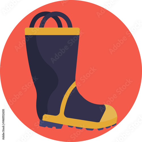 Firefighter Boot: A durable, protective boot worn by firefighters to shield feet from heat, sharp objects, and hazardous materials during emergencies.