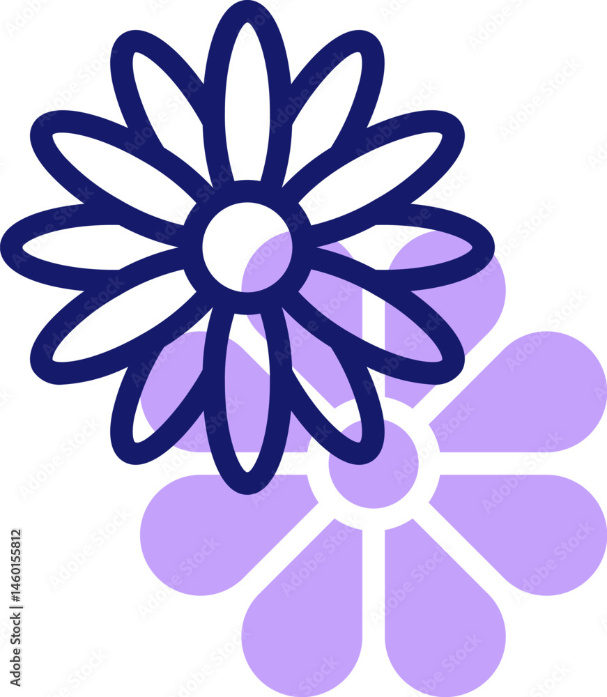 Naklejka premium daisy illustration on a white background 