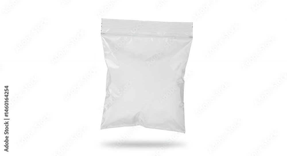 Naklejka premium Clear plastic zipper bag with white product