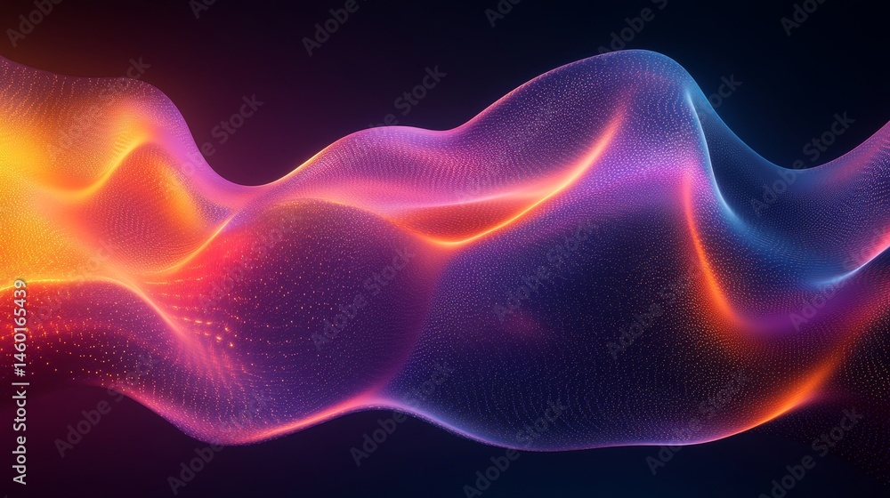 Fototapeta premium Abstract digital rendering of dynamic energy waves.