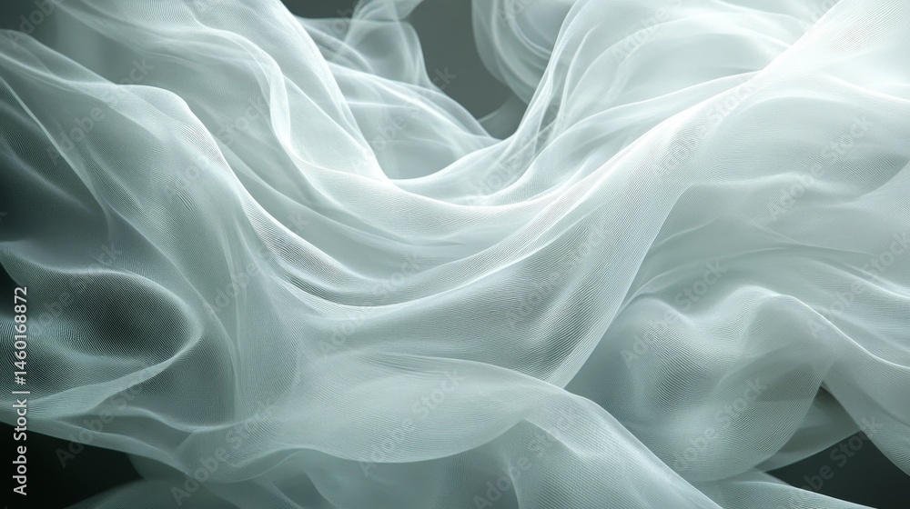 Fototapeta premium Light, flowing fabric's graceful folds and drapes.