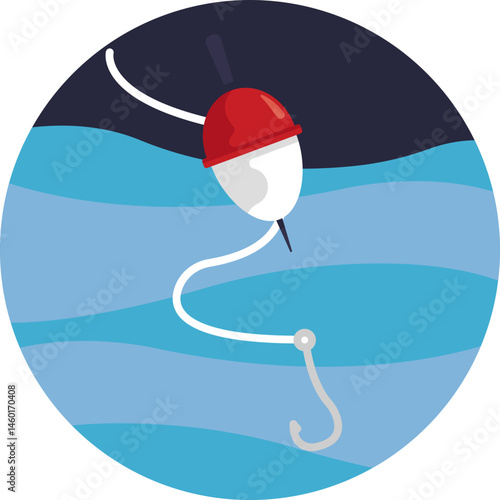 A buoyant object used to keep fishing lines at the surface, indicating fish activity.