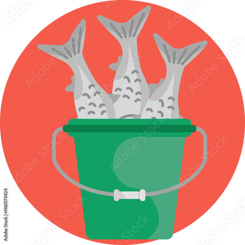 Essential fishing gear for collecting and transporting small catches.