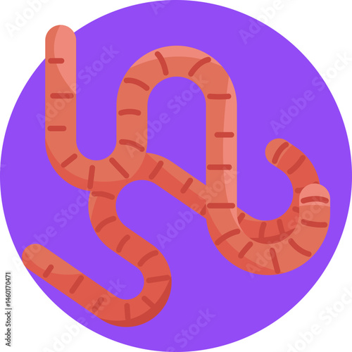 A fishing worm, often used as bait to attract fish.