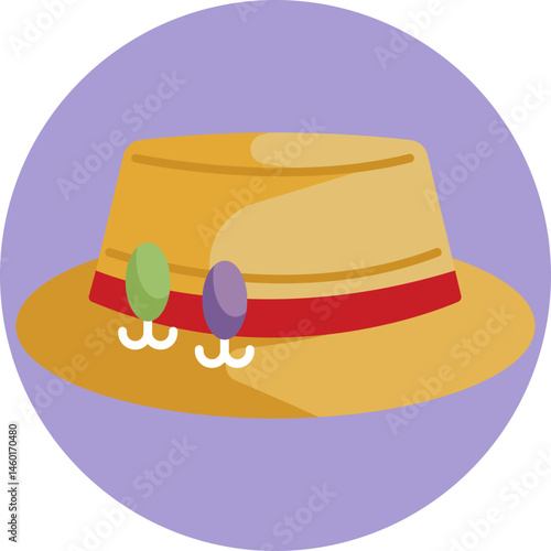 Wide-brimmed hat commonly worn by anglers to provide sun protection during fishing trips.