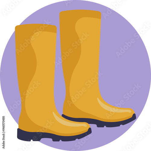 Protective waterproof boots designed for fishing in wet or muddy environments.