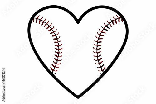Baseball Heart Design Graphic Illustration for Sports Fans