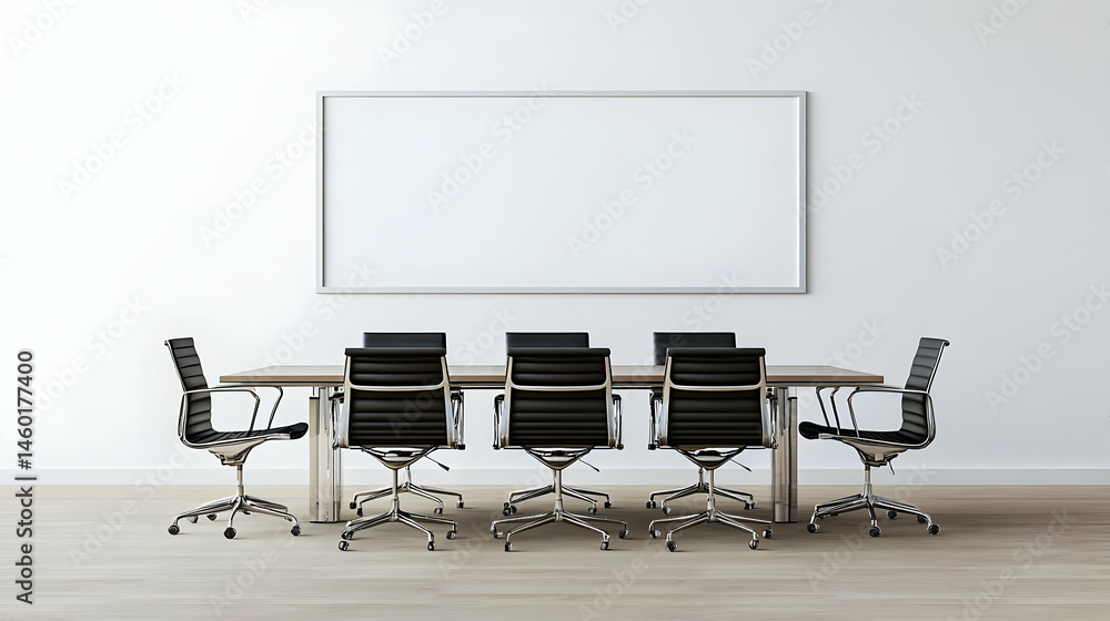 Fototapeta premium Modern Empty Meeting Room With Blank Board